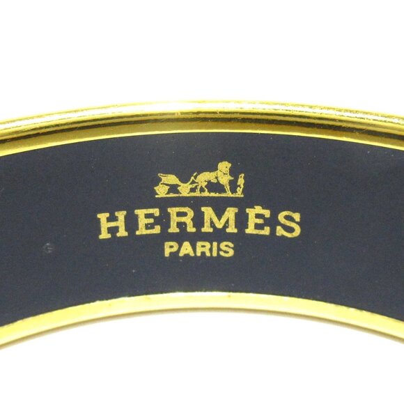 HERMES Email Gold Black Green Multi Hardware Bangle 342-081025 - Picture 5 of 5